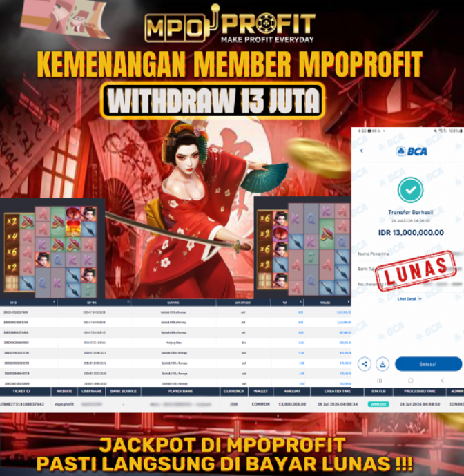 MPOPROFIT JACKPOT PGSOFT! KEMENANGAN MURNI DI (GEISHA':S REVENGE TOTAL 13.000.000,- LUNAS)